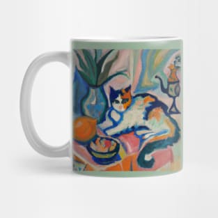 Still Life With a Cat in the Style of Matisse Mug